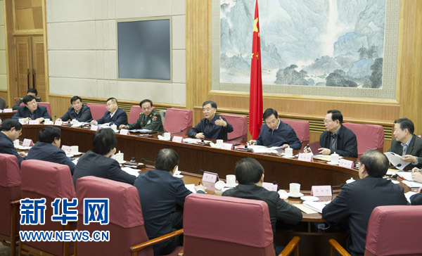 2月19日，國務院副總理、全國綠化委員會主任汪洋在京主持召開全國綠化委員會全體會議。 新華社記者 黃敬文 攝